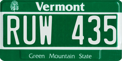 VT license plate RUW435