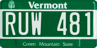 VT license plate RUW481