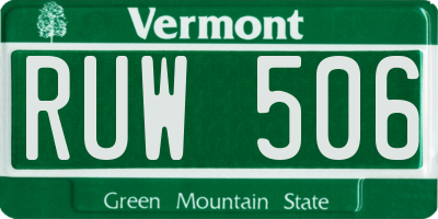 VT license plate RUW506