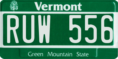 VT license plate RUW556