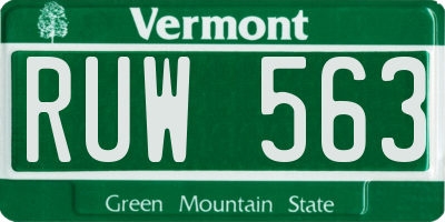 VT license plate RUW563