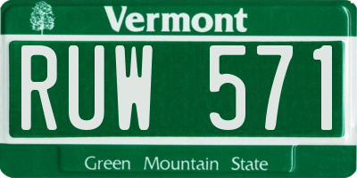 VT license plate RUW571