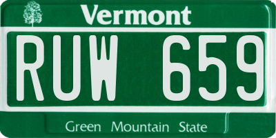 VT license plate RUW659