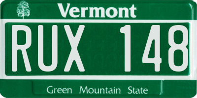 VT license plate RUX148