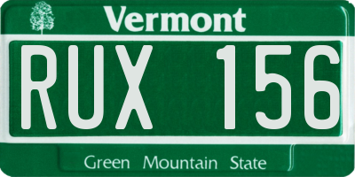 VT license plate RUX156