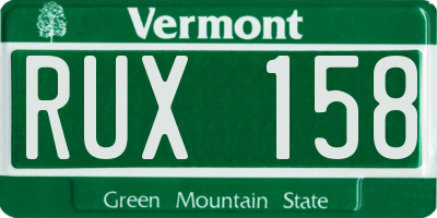 VT license plate RUX158