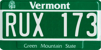 VT license plate RUX173