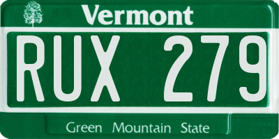 VT license plate RUX279