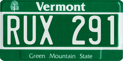 VT license plate RUX291