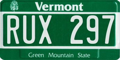 VT license plate RUX297
