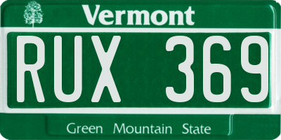 VT license plate RUX369