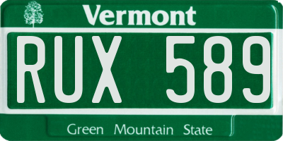 VT license plate RUX589