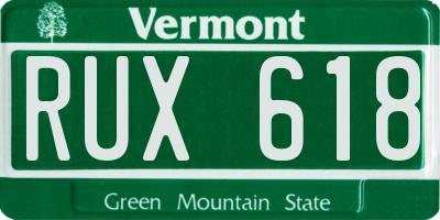 VT license plate RUX618