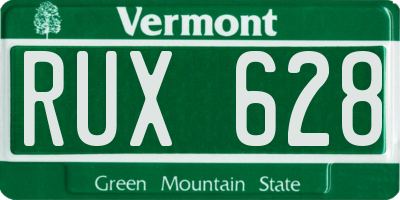 VT license plate RUX628