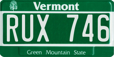 VT license plate RUX746