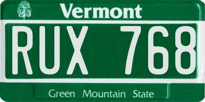 VT license plate RUX768