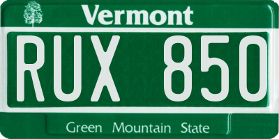 VT license plate RUX850