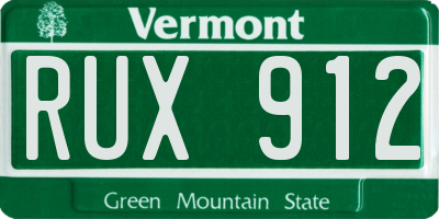 VT license plate RUX912