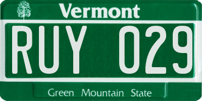 VT license plate RUY029