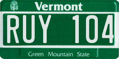 VT license plate RUY104