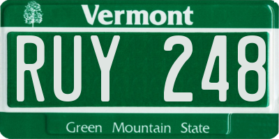 VT license plate RUY248