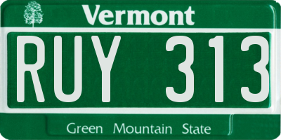 VT license plate RUY313