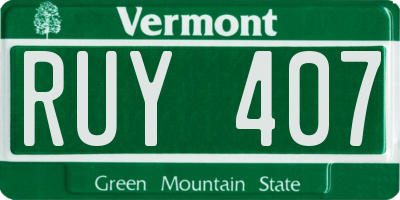 VT license plate RUY407