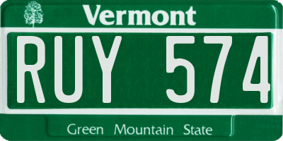 VT license plate RUY574