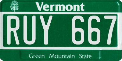 VT license plate RUY667