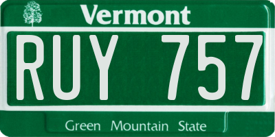 VT license plate RUY757