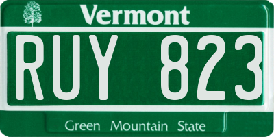 VT license plate RUY823