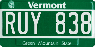 VT license plate RUY838