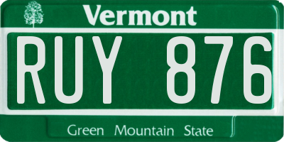 VT license plate RUY876