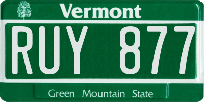 VT license plate RUY877