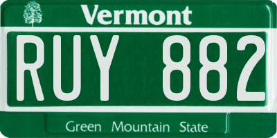 VT license plate RUY882