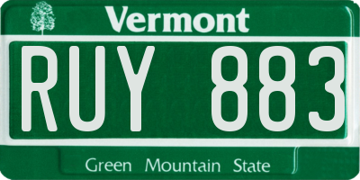 VT license plate RUY883