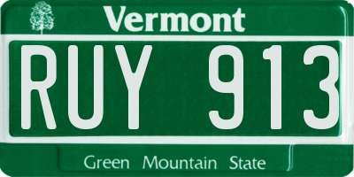 VT license plate RUY913