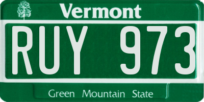 VT license plate RUY973