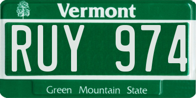 VT license plate RUY974