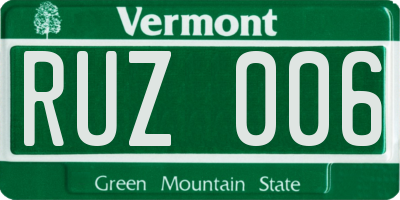 VT license plate RUZ006
