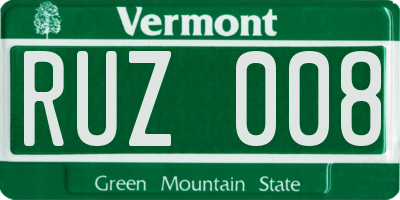 VT license plate RUZ008