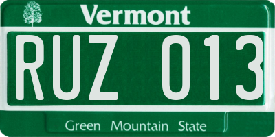 VT license plate RUZ013