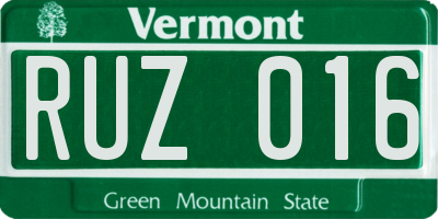 VT license plate RUZ016