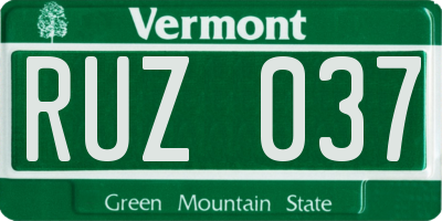 VT license plate RUZ037