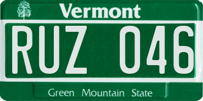 VT license plate RUZ046