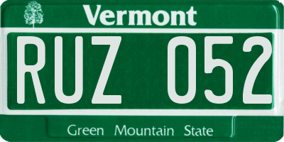 VT license plate RUZ052