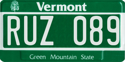 VT license plate RUZ089