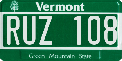VT license plate RUZ108