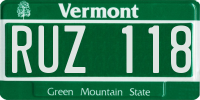 VT license plate RUZ118