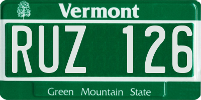 VT license plate RUZ126